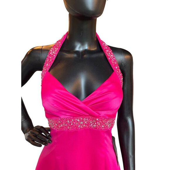 Hot Pink Prom Maxi Formal Dress - City Triangles - Picture 2 of 8